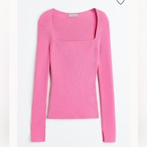 H&M Square-Neck Pink Top
